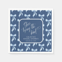 Aangepaste blauwe ze knoopt de knoop Bruidsborrel