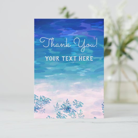 Aangepaste blauwe Zee voor de Oceaan Bedankkaart (Staand voorkant)