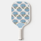 Aangepaste Blauwe Zeeschelpen Pickleball Paddle (Achterkant)