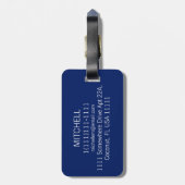 Aangepaste blauwe zeilboot bagagelabel (Achterkant verticaal)