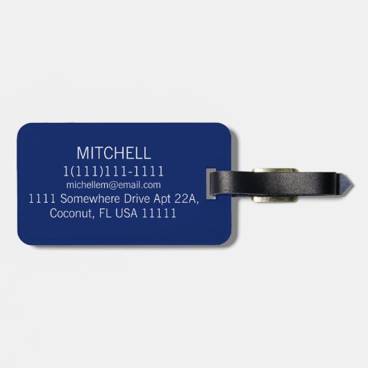 Aangepaste blauwe zeilboot bagagelabel (Achterkant horizontaal)