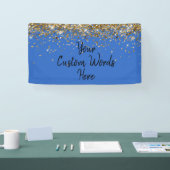 Aangepaste Blauwe Zwarte Verjaardagsfeest Foto Boo Spandoek (Beurs)