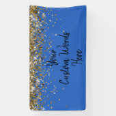 Aangepaste Blauwe Zwarte Verjaardagsfeest Foto Boo Spandoek (Verticaal)