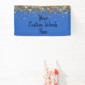 Aangepaste Blauwe Zwarte Verjaardagsfeest Foto Boo Spandoek (Insitu)