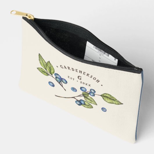 Aangepaste Blauwebes Huwelijksdatum Etui (Open)