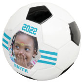 Aangepaste Blauwgroen aantekeningen voor fototoets Voetbal (Drie kwart)