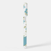 Aangepaste Blauwgroen Aqua Blue Sage Green Flowers iPhone Hoesje (Rechterkant)