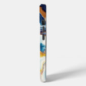 Aangepaste Blauwgroen Aqua Golden Agate Monogram Case-Mate iPhone Case (Achterkant / Links)