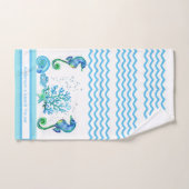 Aangepaste Blauwgroen Aqua & White Bath-zone voor Bad Handdoek (Handdoek)