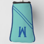 Aangepaste Blauwgroen blauw golfputter hoofd Hoesj Golfheadcover (Draai 90)