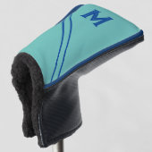 Aangepaste Blauwgroen blauw golfputter hoofd Hoesj Golfheadcover (3/4 voorkant)