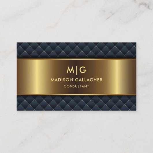 Aangepaste Blauwgroen Blauw Groen en Goud Professi Visitekaartje (Voorkant)