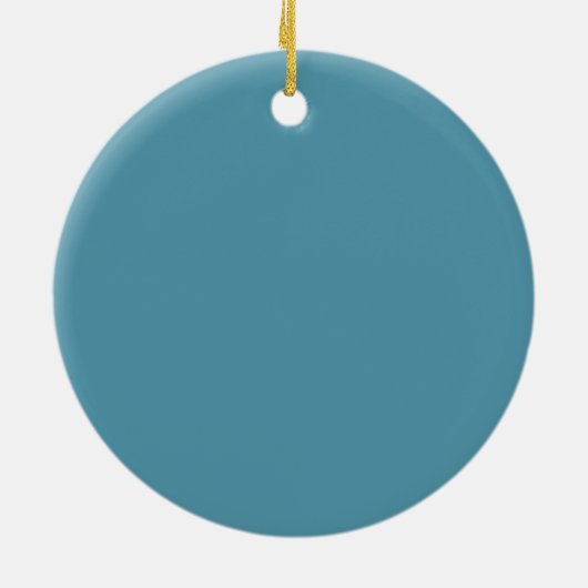 Aangepaste Blauwgroen blauw kerstversiering Keramisch Ornament (Achterkant)