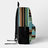 Aangepaste Blauwgroen Blauw Sage Groen Bruin Ivoor Bedrukte Rugzak (Links)