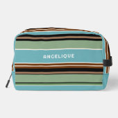 Aangepaste Blauwgroen Blauw Sage Groen Bruin Ivoor Toilettasje (Achterkant)