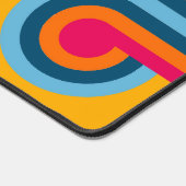 Aangepaste Blauwgroen Blauw Sinaasappel Rood Retro Bureaumat (Hoek)