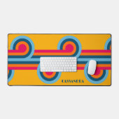 Aangepaste Blauwgroen Blauw Sinaasappel Rood Retro Bureaumat (Keyboard & Muis)