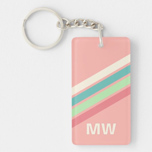 Aangepaste Blauwgroen Blauw Turquoise koraal Lime  Sleutelhanger (Voorkant)