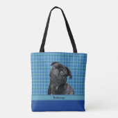 Aangepaste Blauwgroen Blauwe Aqua en Turquoise Hon Tote Bag (Achterkant)