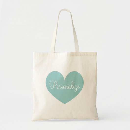 Aangepaste blauwgroen blauwe handschoen hartvorm c tote bag (Voorkant)