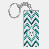 Aangepaste Blauwgroen Blue Aqua Turquoise Green Zi Sleutelhanger (Voorkant Links)