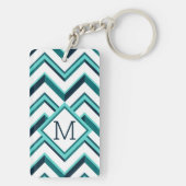 Aangepaste Blauwgroen Blue Aqua Turquoise Green Zi Sleutelhanger (achterkant)