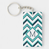 Aangepaste Blauwgroen Blue Aqua Turquoise Green Zi Sleutelhanger (Voorkant)