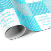 Aangepaste Blauwgroen buffelcheque op zaterdag Cadeaupapier (Rol Hoek)
