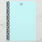 Aangepaste Blauwgroen Chocolade Bruine Monogram Le (Voorkant)