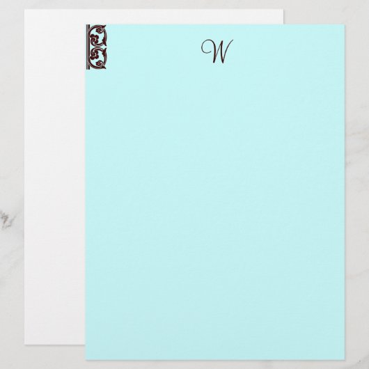 Aangepaste Blauwgroen Chocolade Bruine Monogram Le (Voorkant / Achterkant)