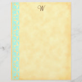 Aangepaste Blauwgroen Chocolade Bruine Monogram Le (Voorkant)