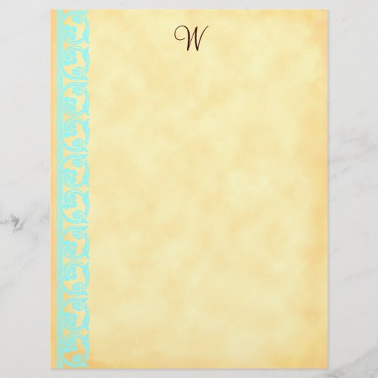 Aangepaste Blauwgroen Chocolade Bruine Monogram Le (Voorkant)