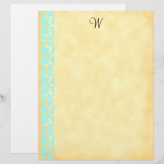 Aangepaste Blauwgroen Chocolade Bruine Monogram Le (Voorkant / Achterkant)