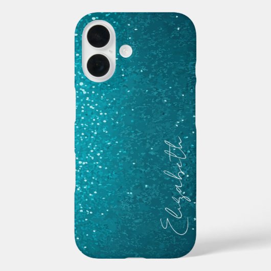 Aangepaste Blauwgroen glitter Case-Mate iPhone Case (Achterkant)