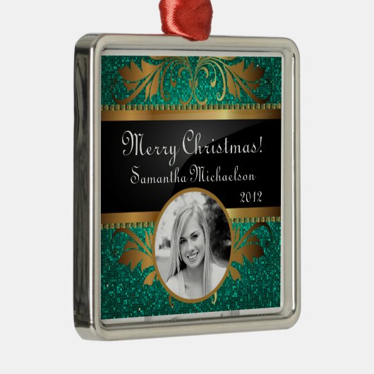 Aangepaste Blauwgroen Glitter Sequin voor aangepas Metalen Ornament (Rechts)