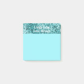 Aangepaste Blauwgroen glitter verlicht lichte Blau Post-it® Notes (Voorkant)