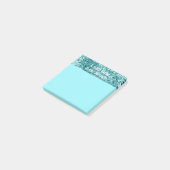 Aangepaste Blauwgroen glitter verlicht lichte Blau Post-it® Notes (Schuin)