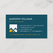 Aangepaste Blauwgroen Groen Wit Geel Makelaar Visitekaartje (Achterkant)