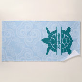 Aangepaste Blauwgroen handdoek voor  Zee (Voorkant)