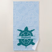 Aangepaste Blauwgroen handdoek voor Zee (Voorkant)