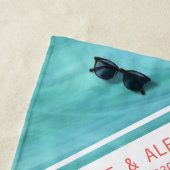 Aangepaste Blauwgroen keukenhanddoek voor koraalwe Strandlaken (In situ)