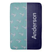 Aangepaste Blauwgroen marineblauw baasje met ancho Badmat (Voorkant Verticaal)