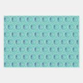 Aangepaste blauwgroen monogrammen van het zeepaard inpakpapier vel (Voorkant 2)