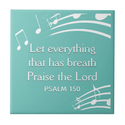 Aangepaste Blauwgroen MUZIEKNOTEN Tegeltje (Voorkant)