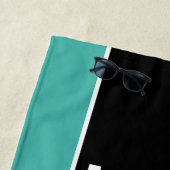 Aangepaste Blauwgroen naam van Voetbalspeler Strandlaken (In situ)