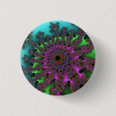 Aangepaste Blauwgroen Paarse burst Small Button (Voorkant)