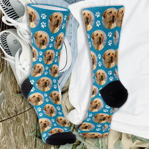 Aangepaste Blauwgroen patroonkoppeling voor Pet-fo Sokken