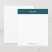 Aangepaste Blauwgroen Professionele Kleine Zakelij (Voorkant / Achterkant)