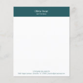 Aangepaste Blauwgroen Professionele Kleine Zakelij (Voorkant)