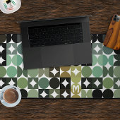 Aangepaste Blauwgroen Sage Groen Zwart Grijs Retro Bureaumat